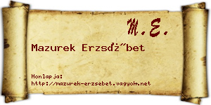 Mazurek Erzsébet névjegykártya